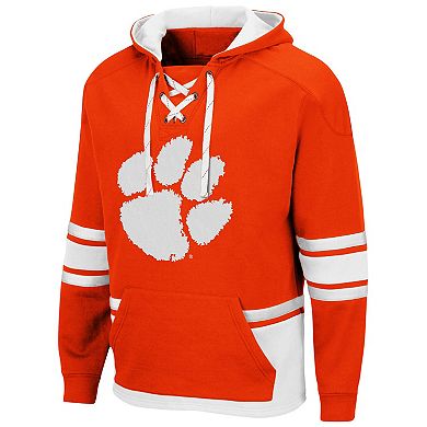 Men's Colosseum Orange Clemson Tigers Lace Up 3.0 Pullover Hoodie