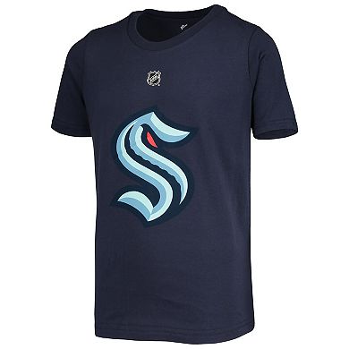 Youth Jaden Schwartz Deep Sea Blue Seattle Kraken Name & Number T-Shirt