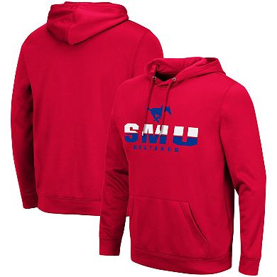 Men's Colosseum Red SMU Mustangs Lantern Pullover Hoodie