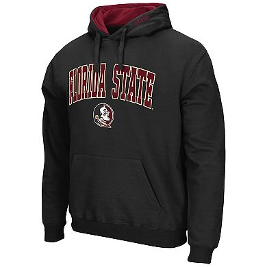 Men's Colosseum Black Florida State Seminoles Arch & Logo 3.0 Pullover Hoodie