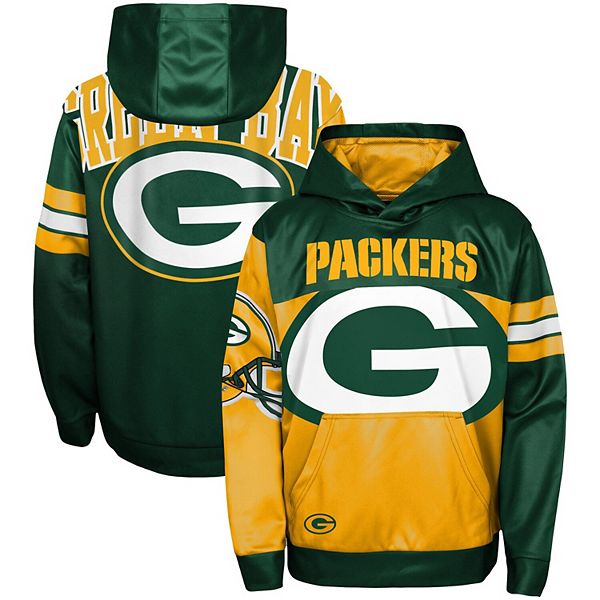 Youth Green Bay Packers Gold/Green First and Goal Pullover Hoodie