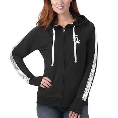 Women's G-III 4Her by Carl Banks Black Chicago White Sox Game Changer Raglan Full-Zip Hoodie