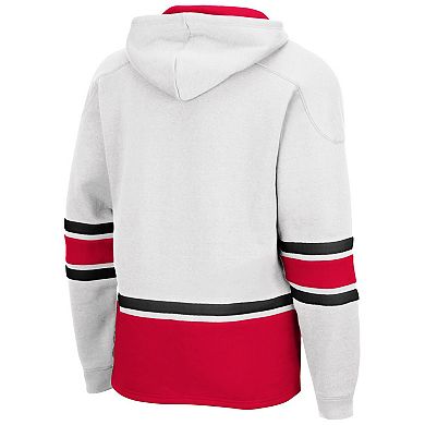 Men's Colosseum White Ohio State Buckeyes Lace Up 3.0 Pullover Hoodie