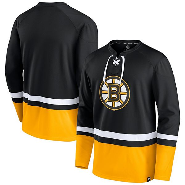 Women's Fanatics Branded Black/Gold Boston Bruins Top Speed Lace-Up Pullover Sweatshirt
