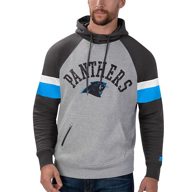 Men's Heathered Gray Carolina Panthers Big & Tall Contrast Raglan