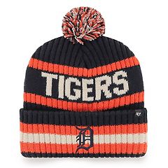 Men's Fanatics Branded Navy/Natural Detroit Tigers Hometown Slogan Cuffed Knit Hat with Pom