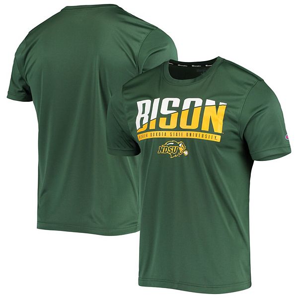 Men's Champion Green NDSU Bison Wordmark Slash T-Shirt