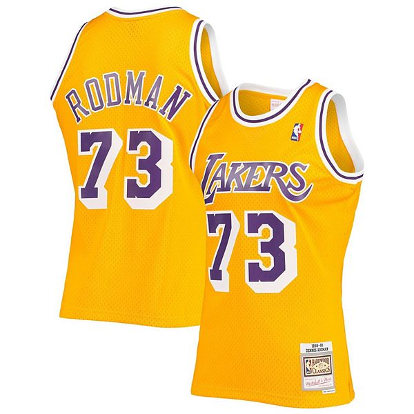 Dennis Rodman Los Angeles Lakers Mitchell & Ness Hardwood Classics Swingman  Jersey - Gold