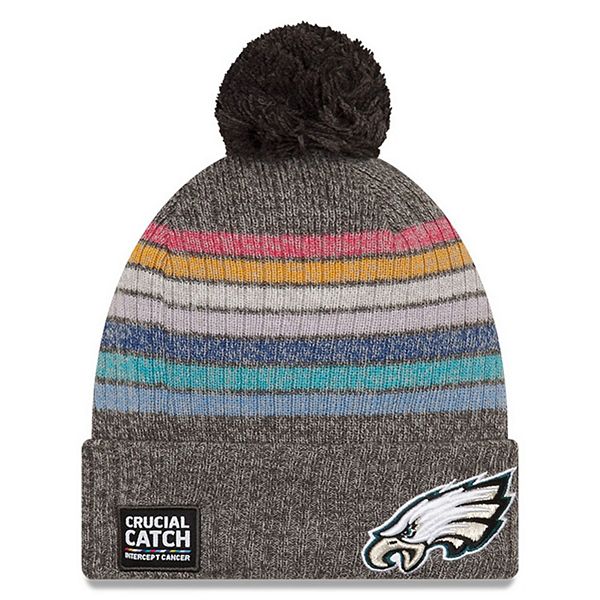 Women's New Era Charcoal Philadelphia Eagles 2021 NFL Crucial Catch Pom  Knit Hat