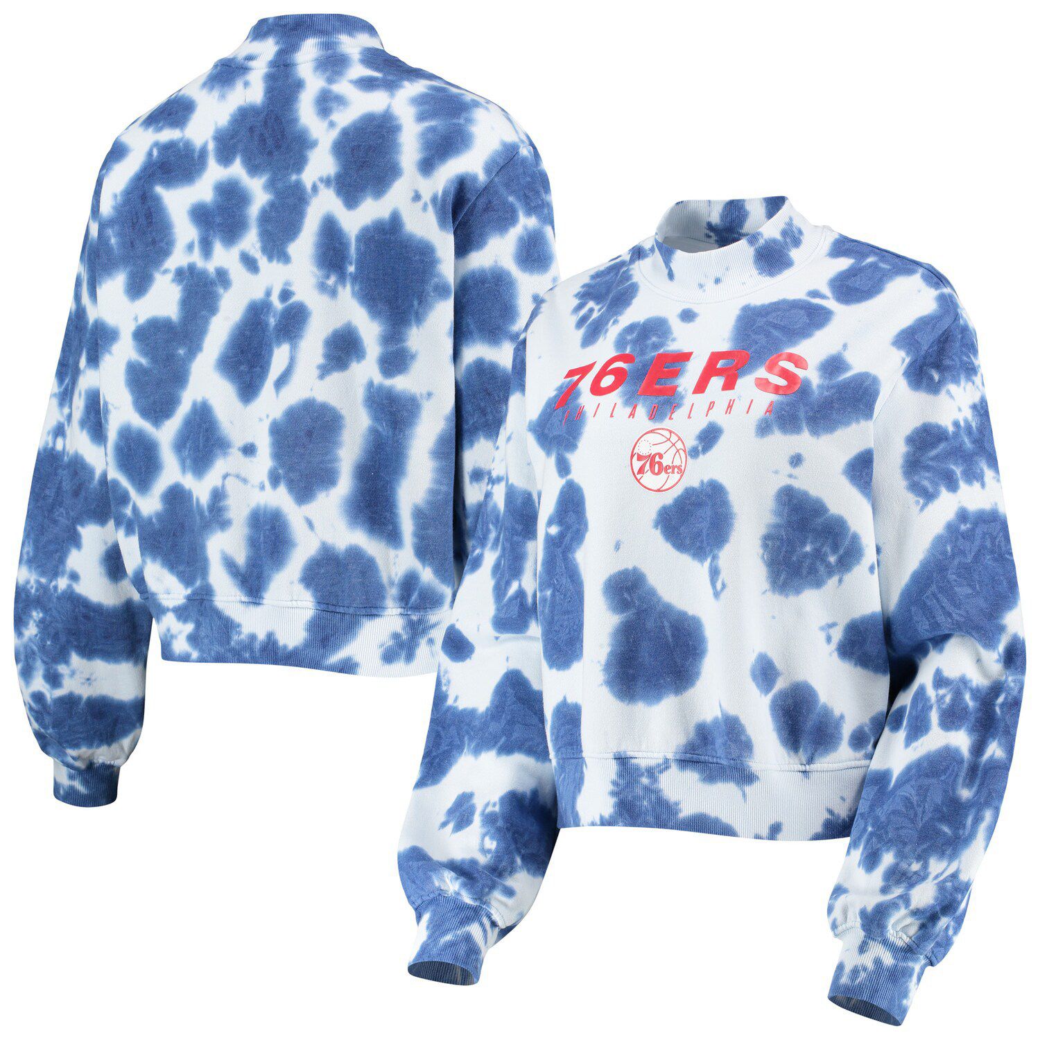 Women's Junk Food White/Royal Los Angeles Rams Contrast Sleeve Pullover  Sweatshirt