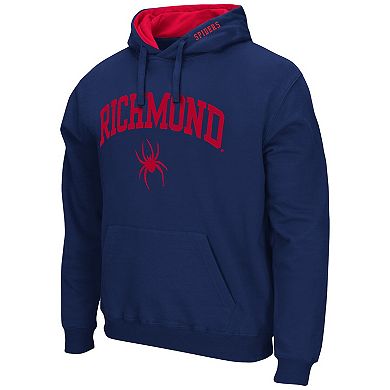 Men's Colosseum Navy Richmond Spiders Arch and Logo Pullover Hoodie