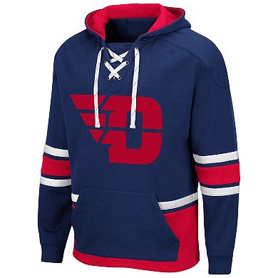 Men's Colosseum Navy Dayton Flyers Lace Up 3.0 Pullover Hoodie