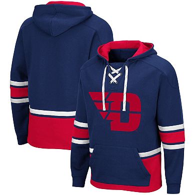 Men's Colosseum Navy Dayton Flyers Lace Up 3.0 Pullover Hoodie