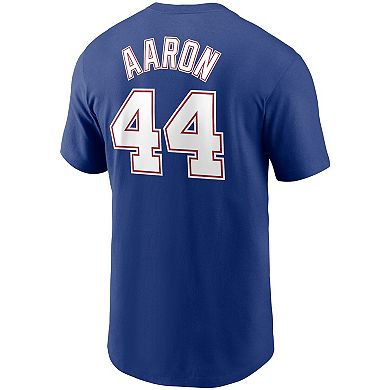 Men's Nike Hank Aaron Royal Atlanta Braves Cooperstown Collection Name ...