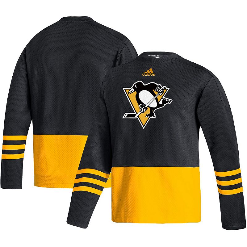 Mens adidas Black Pittsburgh Penguins Logo AEROREADY Pullover Sweater, Siz