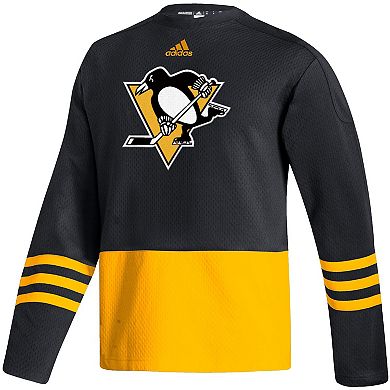 Men's adidas Black Pittsburgh Penguins Logo AEROREADY Pullover Sweater