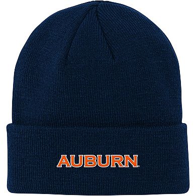 Youth Navy Auburn Tigers Jacquard Texture Cuffed Knit Hat