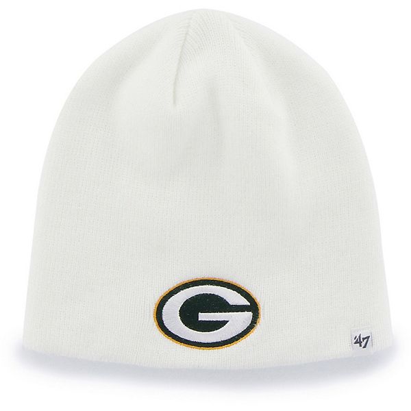 Men's '47 White Green Bay Packers Secondary Logo Knit Beanie