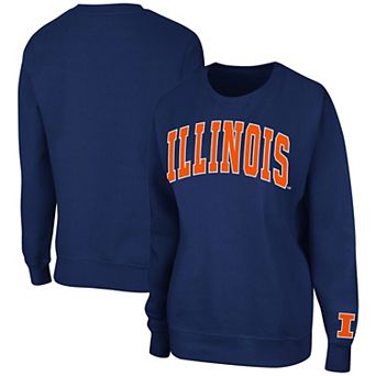 Women's Colosseum Navy Illinois Fighting Illini Campanile Pullover Sweatshirt