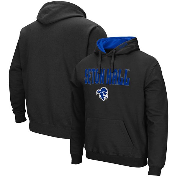 Men's Colosseum Black Seton Hall Pirates Arch and Logo Pullover Hoodie