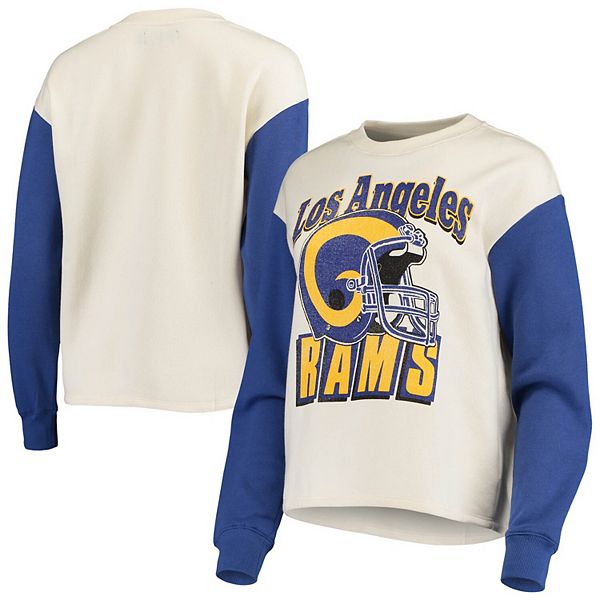 Junk Food Los Angeles Rams Long Sleeve Tie Dye Crewneck Tee