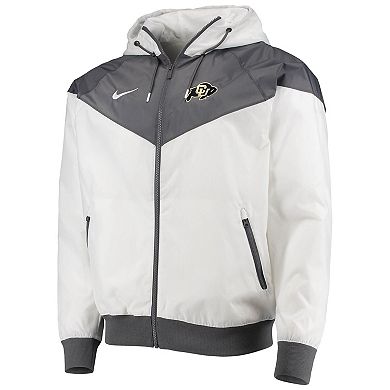 Men's Nike White Colorado Buffaloes Windrunner Raglan Full-Zip Hoodie Jacket