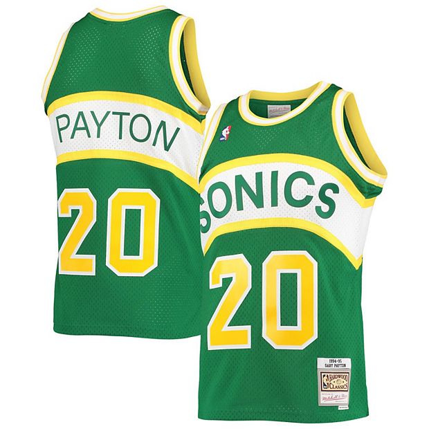 Men's Mitchell & Ness Gary Payton Green Seattle SuperSonics 1994-95  Hardwood Classics Swingman Player Jersey