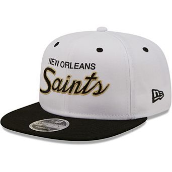 Men's New Era White/Black New Orleans Saints Sparky Original 9FIFTY Snapback Hat