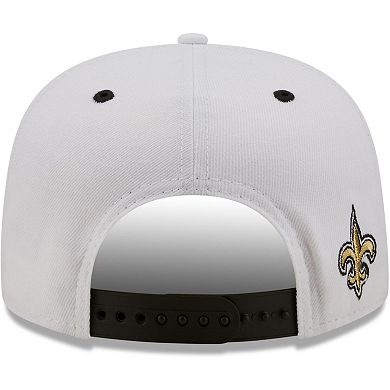 Men's New Era White/Black New Orleans Saints Sparky Original 9FIFTY Snapback Hat