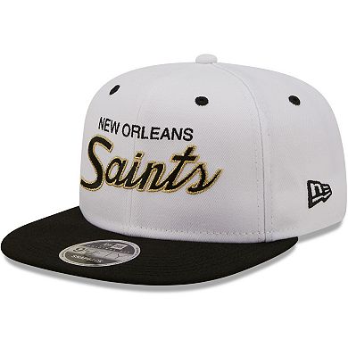 Men's New Era White/Black New Orleans Saints Sparky Original 9FIFTY Snapback Hat