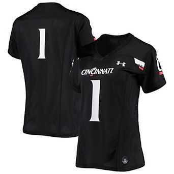 Women's Under Armour #1 Black Cincinnati Bearcats Finished Replica Football Jersey
