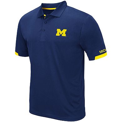Men's Colosseum Navy Michigan Wolverines Santry Lightweight Polo