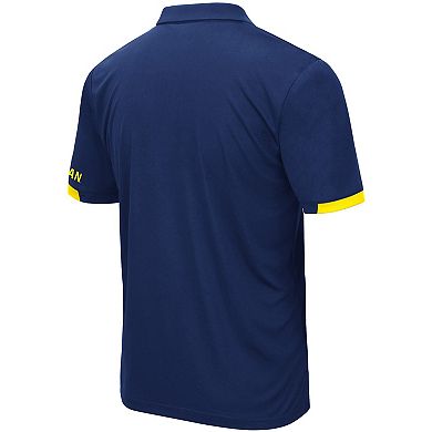 Men's Colosseum Navy Michigan Wolverines Santry Lightweight Polo