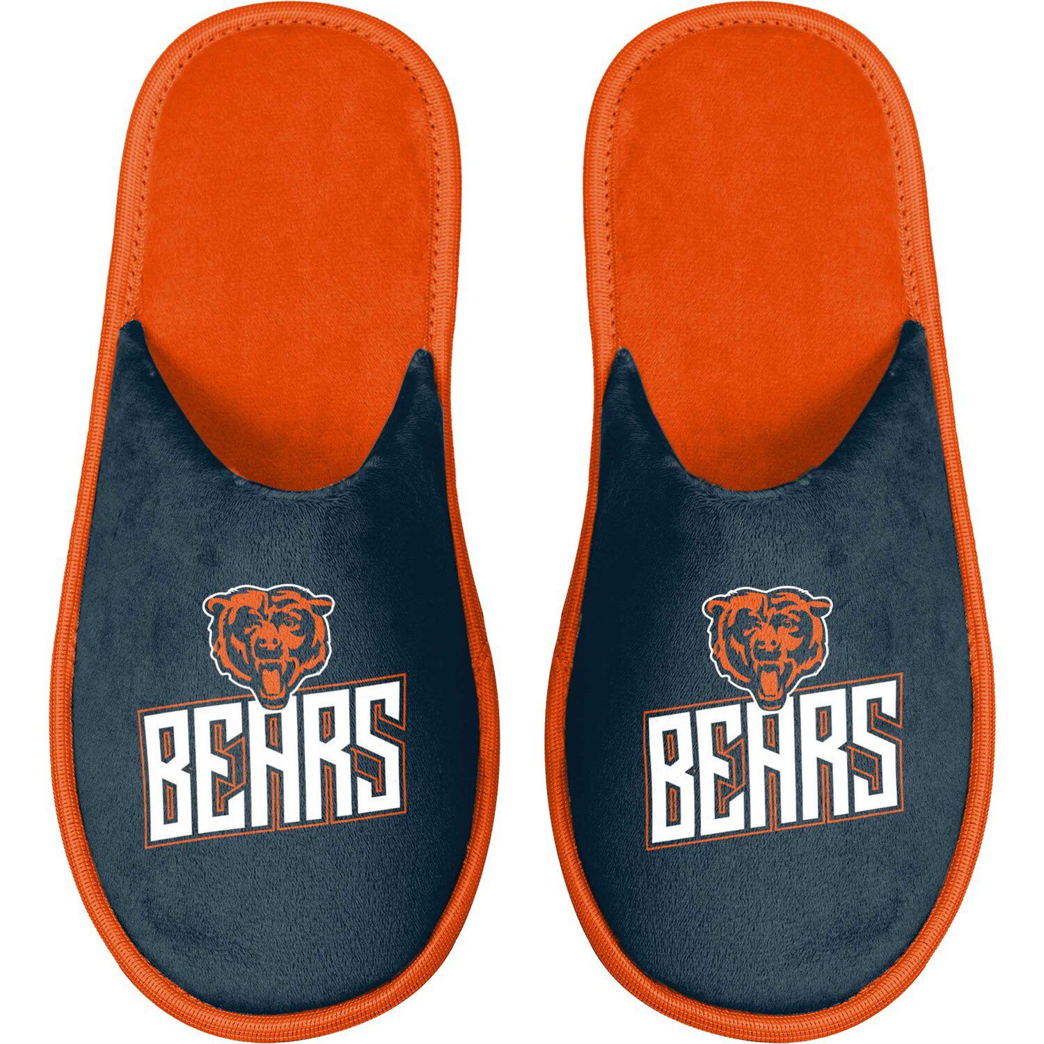 Youth FOCO Chicago Bears Big Logo Color Edge Slippers Size: Medium