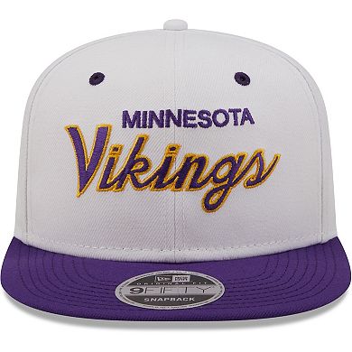 Men's New Era White/Purple Minnesota Vikings Sparky Original 9FIFTY Snapback Hat