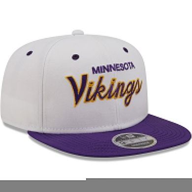 Men's New Era White/Purple Minnesota Vikings Sparky Original 9FIFTY Snapback Hat