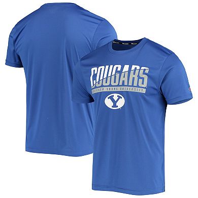 Men's Champion Royal BYU Cougars Wordmark Slash T-Shirt