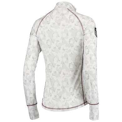 Women's Colosseum White Texas A&M Aggies OHT Military Appreciation Officer Arctic Camo 1/4-Zip Jacket