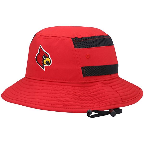 Men's adidas Black Louisville Cardinals 2021 Sideline AEROREADY Bucket Hat