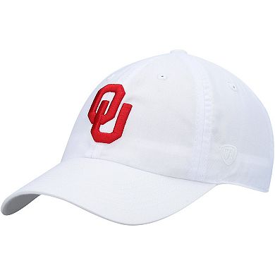 Men's Top of the World White Oklahoma Sooners Staple Adjustable Hat