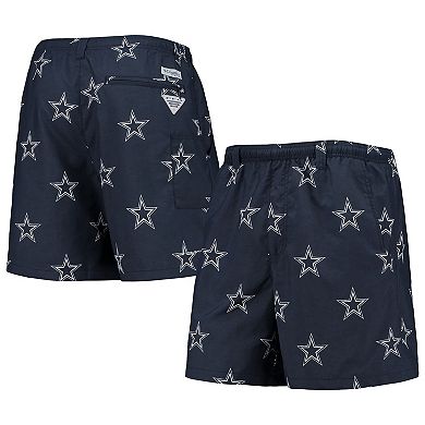 Men's Columbia Navy Dallas Cowboys Backcast II Omni-Shade Swim Shorts