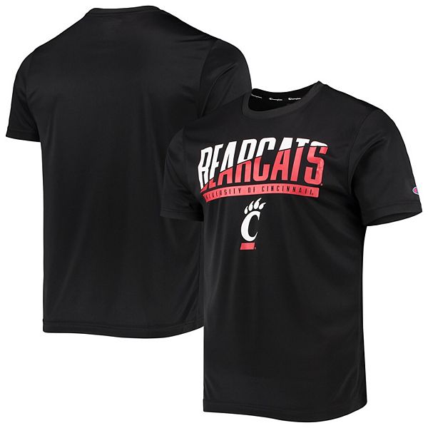 Men's Champion Black Cincinnati Bearcats Wordmark Slash T-Shirt