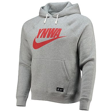 Men's Nike Gray Liverpool Heritage YNWA Raglan Pullover Hoodie