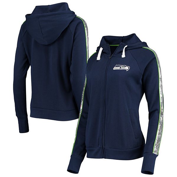 Women's Nike Heather Charcoal Seattle Seahawks Raglan Funnel Neck Pullover Hoodie Size: Extra Small