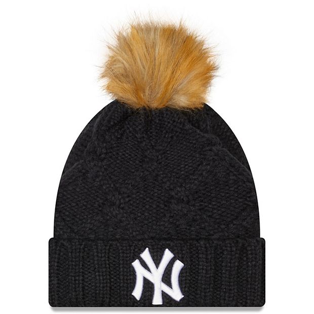 Women's New Era Navy New York Yankees Luxe Cuffed Knit Hat with Pom