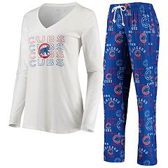 Men's Concepts Sport Royal/Charcoal Chicago Cubs Ensemble Slub Long Sleeve T-Shirt and Allover Pants Sleep Set Size: 4XL