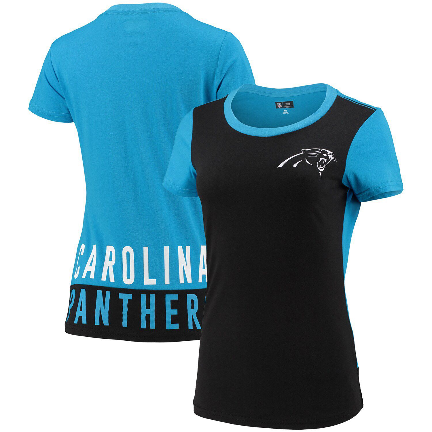 Carolina Panthers New Era Women's Crop Long Sleeve T-Shirt - Blue