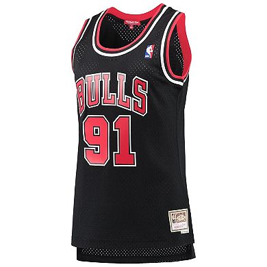 Women's Mitchell & Ness Dennis Rodman Black Chicago Bulls Hardwood Classics Swingman Jersey
