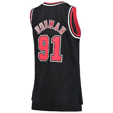 Women's Mitchell & Ness Dennis Rodman Black Chicago Bulls Hardwood Classics Swingman Jersey