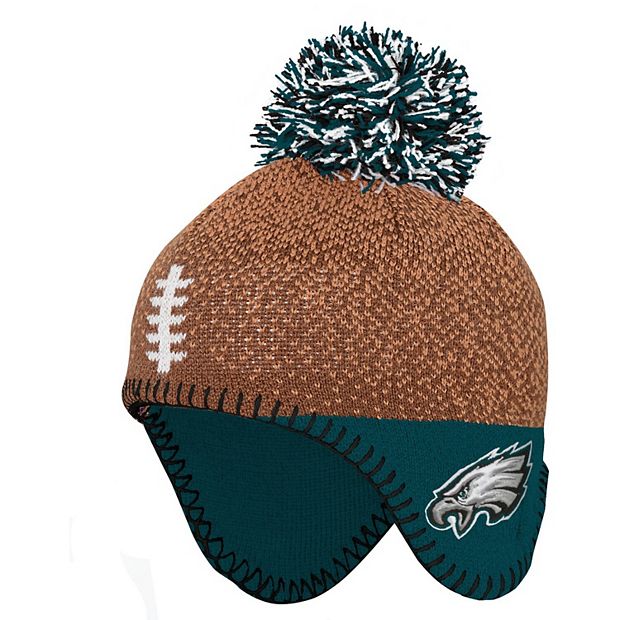 Preschool Brown/Midnight Green Philadelphia Eagles Football Head Knit Hat  with Pom